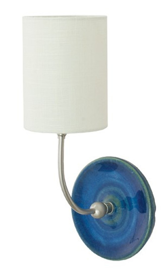 Scatchard One Light Wall Sconce in Blue Gloss And Satin Nickel (30|GS775-SNBG)