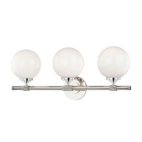 Bowery Three Light Bath Bracket in Polished Nickel (70|3703-PN) Bowery Three Light Bath Bracket in Polished Nickel (70|3703-PN)