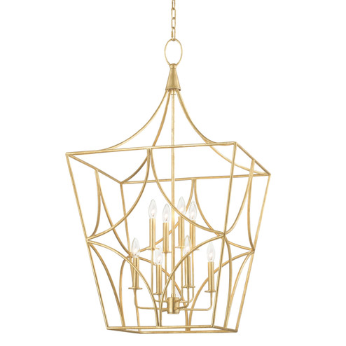 Green Point Eight Light Pendant in Gold Leaf (70|4825-GL)