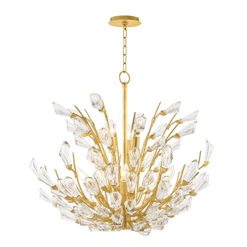 Tulip Nine Light Chandelier in Gold Leaf (70|7228-GL)