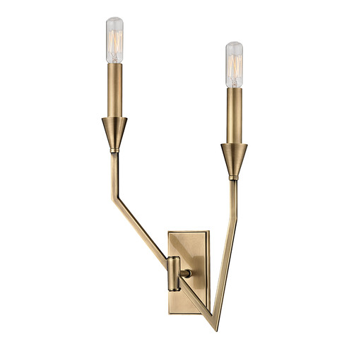 Archie Two Light Wall Sconce in Aged Brass (70|8502L-AGB)