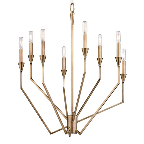 Archie Eight Light Chandelier in Aged Brass (70|8508-AGB)