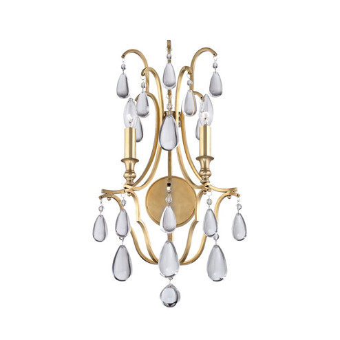 Crawford Two Light Wall Sconce in Aged Brass (70|9302-AGB)