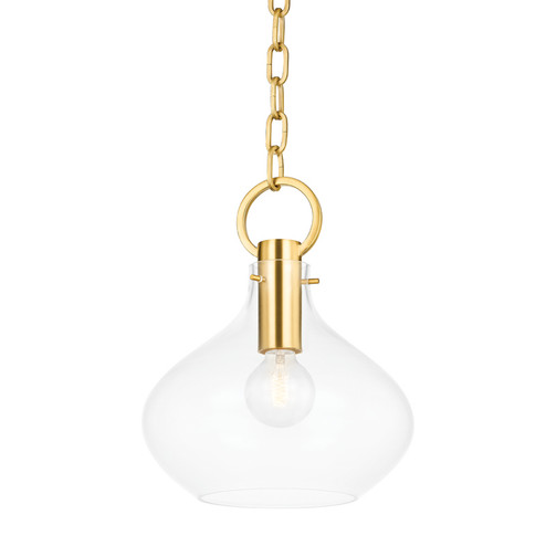 Lina One Light Small Pendant in Aged Brass (70|BKO252-AGB)