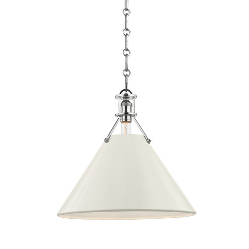 Painted No.2 One Light Pendant in Polished Nickel/Off White (70|MDS352-PN/OW)