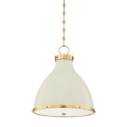 Painted No. 3 Two Light Pendant in Aged Brass/Off White (70|MDS361-AGB/OW)