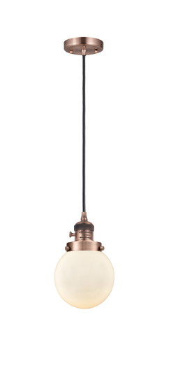 Franklin Restoration LED Mini Pendant in Antique Copper (405|201CSW-AC-G201-6-LED)