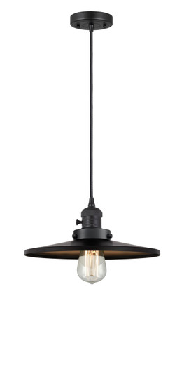 Franklin Restoration One Light Mini Pendant in Matte Black (405|201CSW-BK-MFR-BK-12)