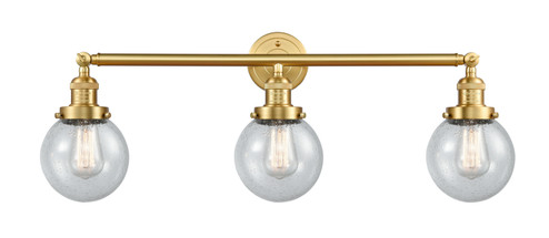 Franklin Restoration Three Light Bath Vanity in Satin Gold (405|205-SG-G204-6)