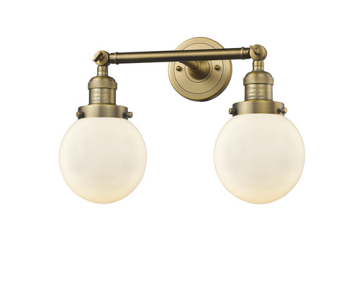 Franklin Restoration Two Light Bath Vanity in Brushed Brass (405|208-BB-G201-6)