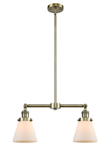Franklin Restoration Two Light Island Pendant in Antique Brass (405|209-AB-G61)