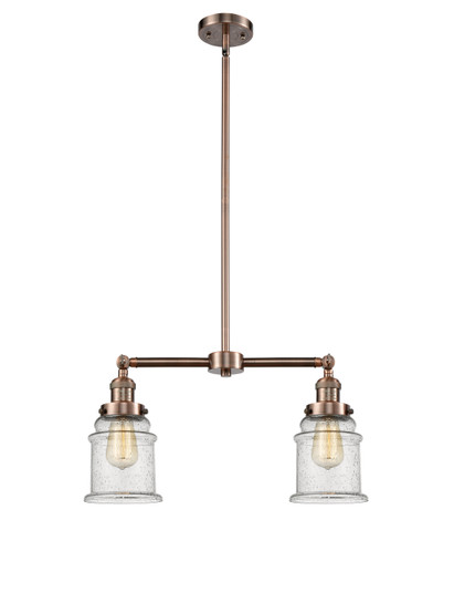 Franklin Restoration Two Light Island Pendant in Antique Copper (405|209-AC-G184)