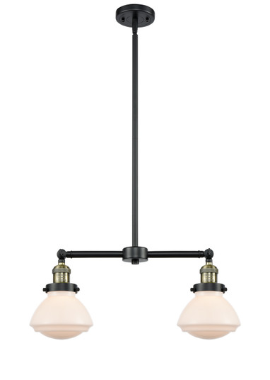 Franklin Restoration Two Light Island Pendant in Black Antique Brass (405|209-BAB-G321)