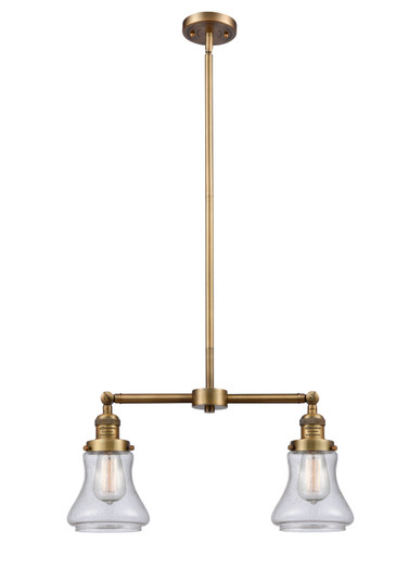 Franklin Restoration Two Light Island Pendant in Brushed Brass (405|209-BB-G194)