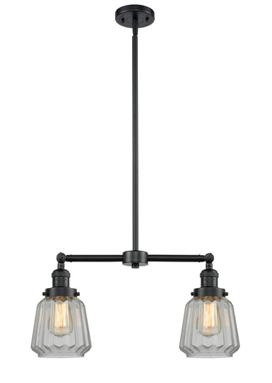 Franklin Restoration Two Light Island Pendant in Oil Rubbed Bronze (405|209-OB-G142)
