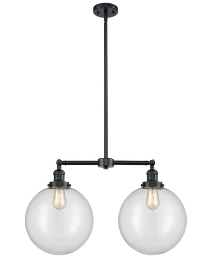 Franklin Restoration Two Light Island Pendant in Oil Rubbed Bronze (405|209-OB-G202-12)