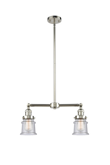 Franklin Restoration Two Light Island Pendant in Polished Nickel (405|209-PN-G184S)