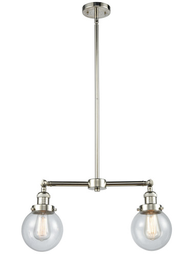 Franklin Restoration LED Island Pendant in Polished Nickel (405|209-PN-G202-6-LED)