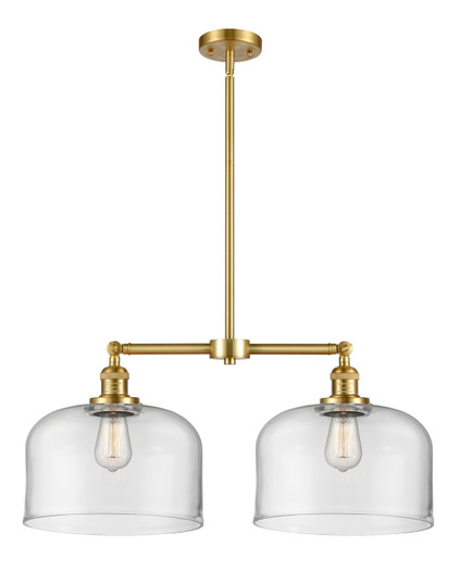 Franklin Restoration Two Light Island Pendant in Satin Gold (405|209-SG-G72-L)