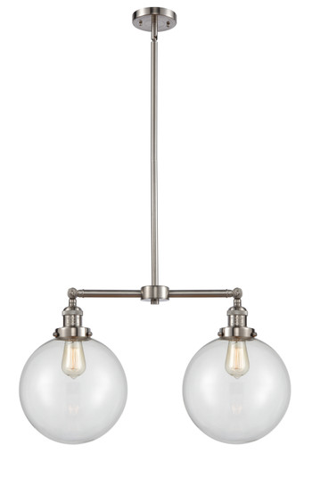 Franklin Restoration Two Light Island Pendant in Brushed Satin Nickel (405|209-SN-G202-10)