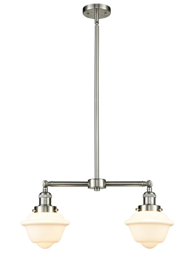 Franklin Restoration Two Light Island Pendant in Brushed Satin Nickel (405|209-SN-G531)