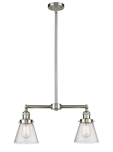 Franklin Restoration Two Light Island Pendant in Brushed Satin Nickel (405|209-SN-G64)