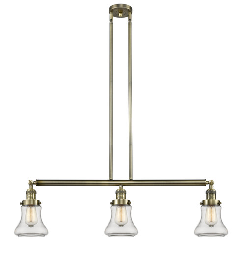 Franklin Restoration Three Light Island Pendant in Antique Brass (405|213-AB-G192)