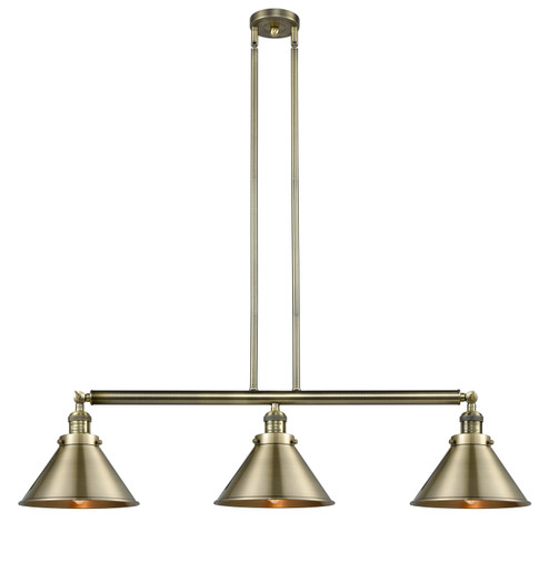 Franklin Restoration Three Light Island Pendant in Antique Brass (405|213-AB-M10-AB)