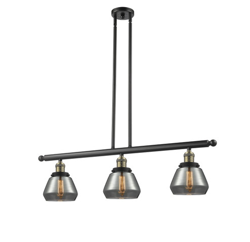 Franklin Restoration Three Light Island Pendant in Black Antique Brass (405|213-BAB-G173)