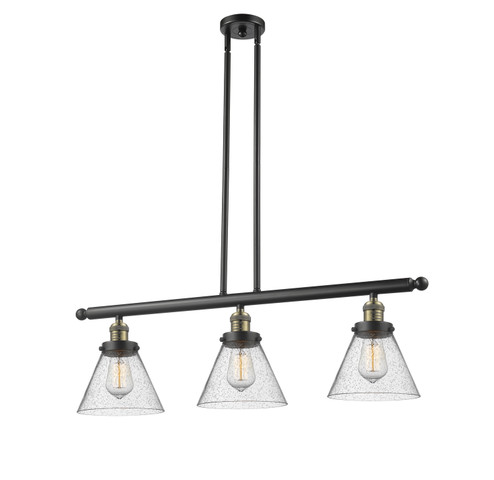 Franklin Restoration Three Light Island Pendant in Black Antique Brass (405|213-BAB-G44)