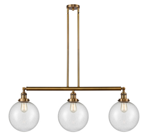 Franklin Restoration Three Light Island Pendant in Brushed Brass (405|213-BB-G204-10)