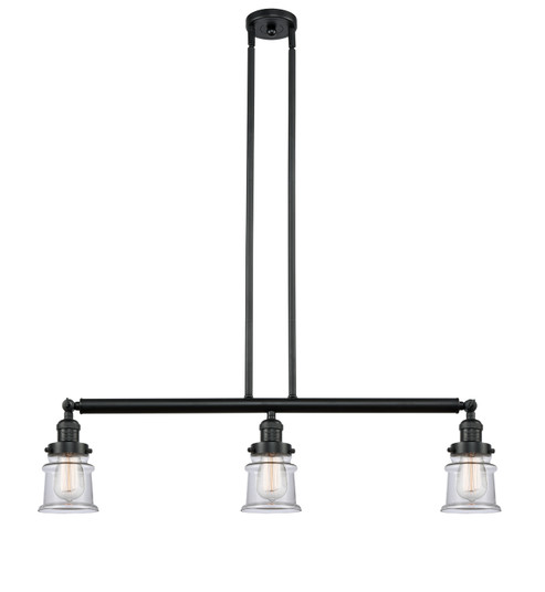 Franklin Restoration Three Light Island Pendant in Matte Black (405|213-BK-G182S)