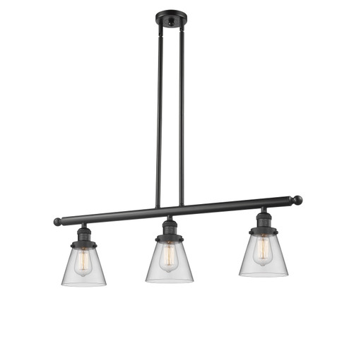 Franklin Restoration Three Light Island Pendant in Matte Black (405|213-BK-G62)