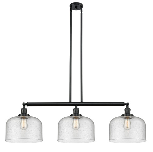Franklin Restoration Three Light Island Pendant in Matte Black (405|213-BK-G74-L)