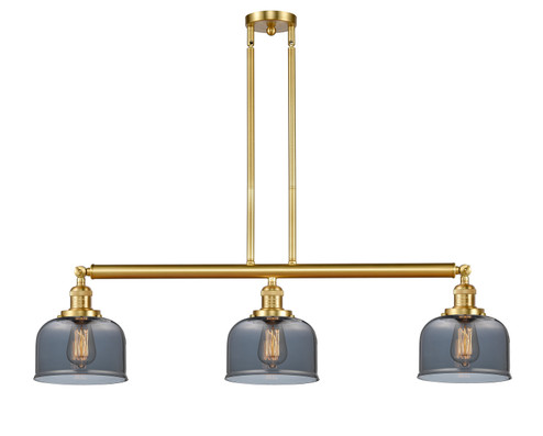 Franklin Restoration Three Light Island Pendant in Satin Gold (405|213-SG-G73)