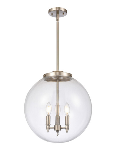 Franklin Restoration Three Light Pendant in Brushed Satin Nickel (405|221-3S-SN-G202-16)
