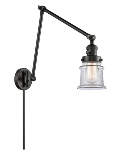 Franklin Restoration One Light Swing Arm Lamp in Matte Black (405|238-BK-G182S)