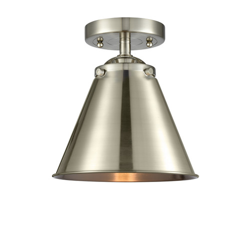 Nouveau One Light Semi-Flush Mount in Brushed Satin Nickel (405|284-1C-SN-M13-SN)