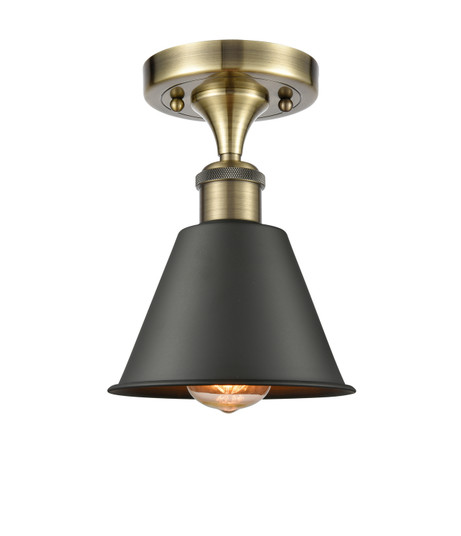 Ballston LED Semi-Flush Mount in Antique Brass (405|516-1C-AB-M8-BK-LED)