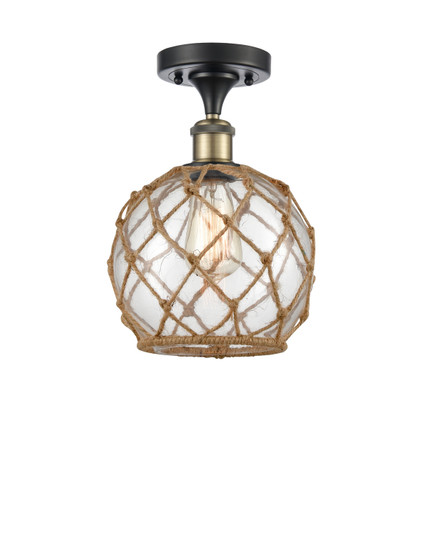 Ballston One Light Semi-Flush Mount in Black Antique Brass (405|516-1C-BAB-G122-8RB)