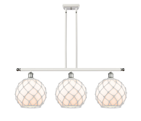 Ballston Three Light Island Pendant in White Polished Chrome (405|516-3I-WPC-G121-10RW)