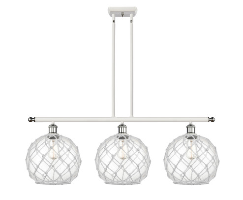 Ballston Three Light Island Pendant in White Polished Chrome (405|516-3I-WPC-G122-10RW)