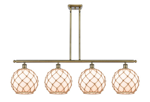 Ballston Four Light Island Pendant in Antique Brass (405|516-4I-AB-G121-10RB)