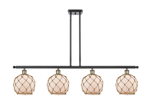 Ballston Four Light Island Pendant in Black Antique Brass (405|516-4I-BAB-G121-8RB)