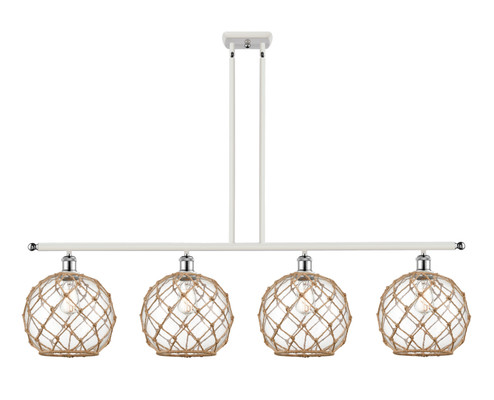 Ballston Four Light Island Pendant in White Polished Chrome (405|516-4I-WPC-G122-10RB)