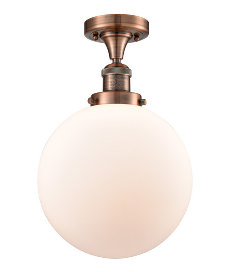 Franklin Restoration One Light Semi-Flush Mount in Antique Copper (405|517-1CH-AC-G201-10)