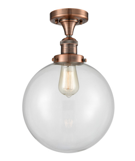 Franklin Restoration LED Semi-Flush Mount in Antique Copper (405|517-1CH-AC-G202-10-LED)