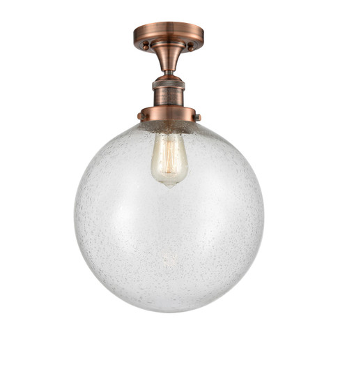 Franklin Restoration One Light Semi-Flush Mount in Antique Copper (405|517-1CH-AC-G204-12)