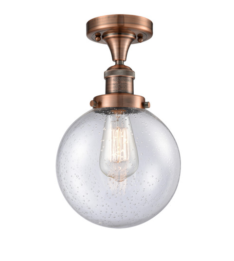 Franklin Restoration One Light Semi-Flush Mount in Antique Copper (405|517-1CH-AC-G204-8)