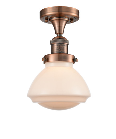 Franklin Restoration One Light Semi-Flush Mount in Antique Copper (405|517-1CH-AC-G321)